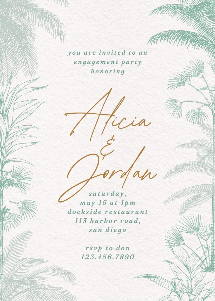 Bermuda dreams -  invitación para fiesta de compromiso