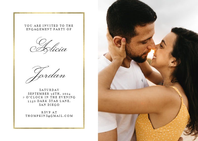 Big date - engagement party invitation