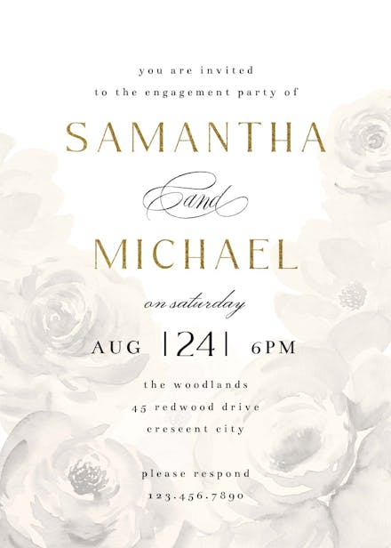 Big flower - engagement party invitation