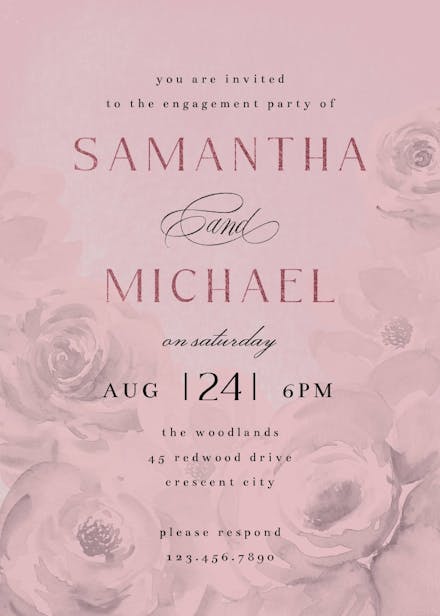 Big flower - engagement party invitation
