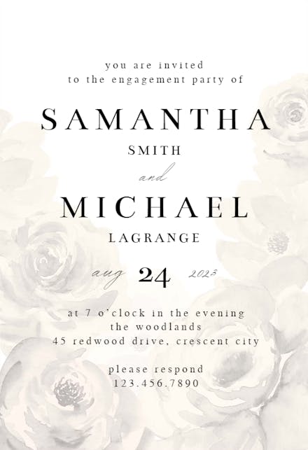 Big Flower - Engagement Party Invitation