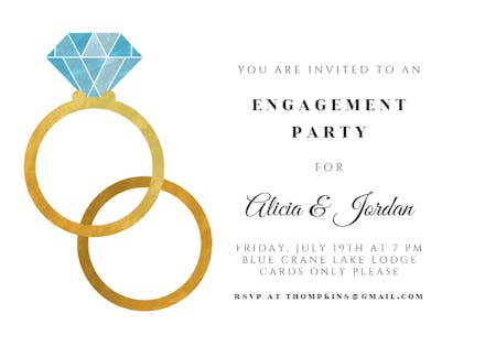 Big rings - engagement party invitation