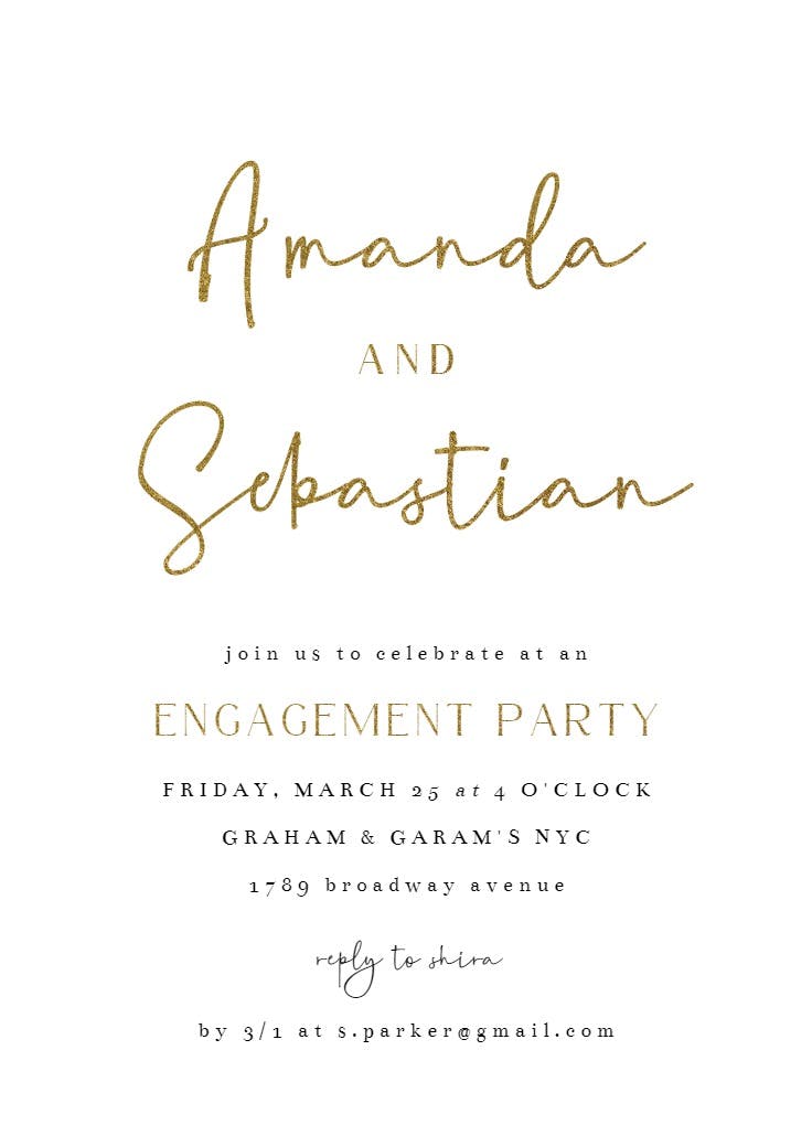 Big script - engagement party invitation