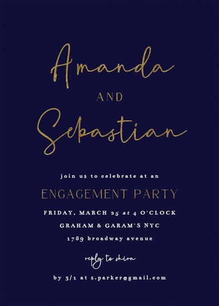 Big script - engagement party invitation