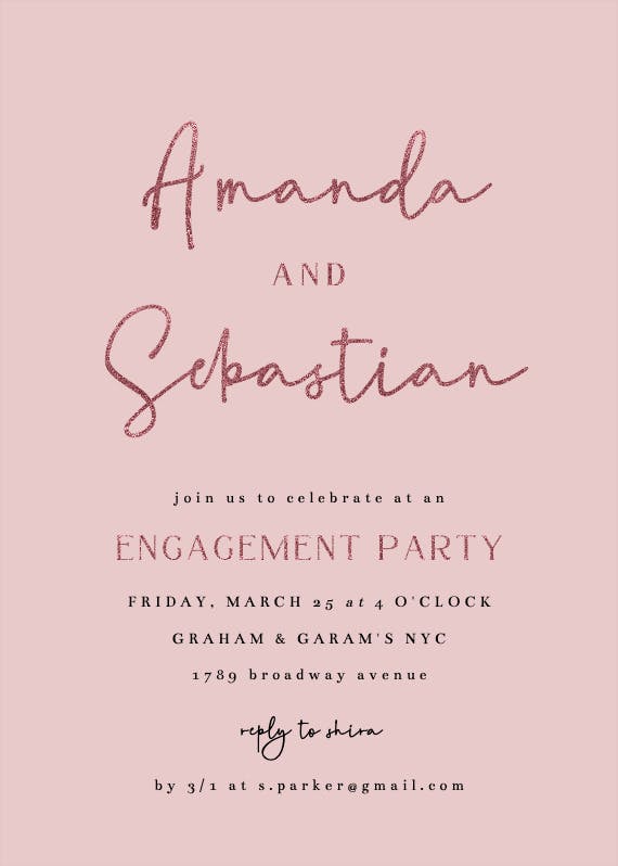 Big Script - Engagement Party Invitation Template (Free) | Greetings Island