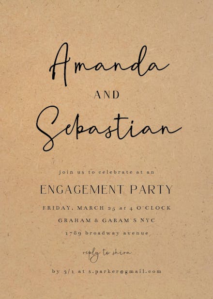 Big script - engagement party invitation
