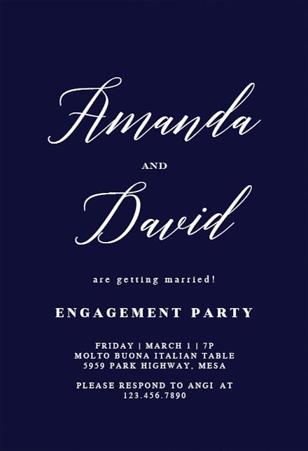 Big Script - Engagement Party Invitation