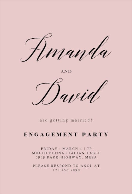 Big Script - Engagement Party Invitation Template (Free) | Greetings Island
