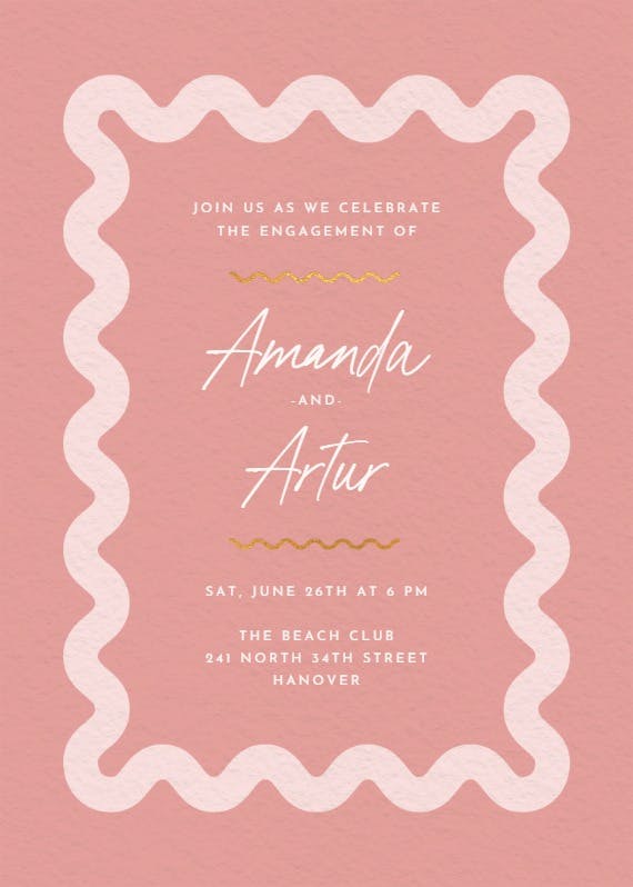 Billowing border - engagement party invitation