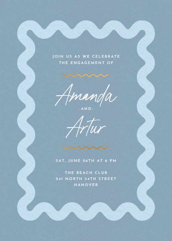 Billowing border - engagement party invitation
