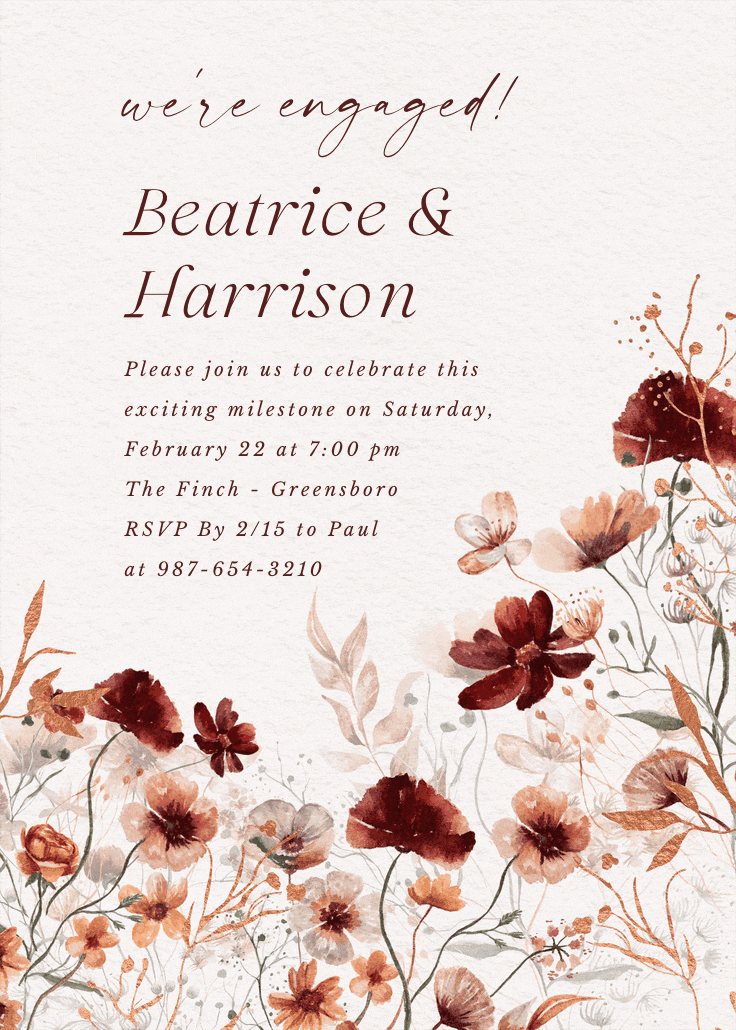 Blooming palette - engagement party invitation