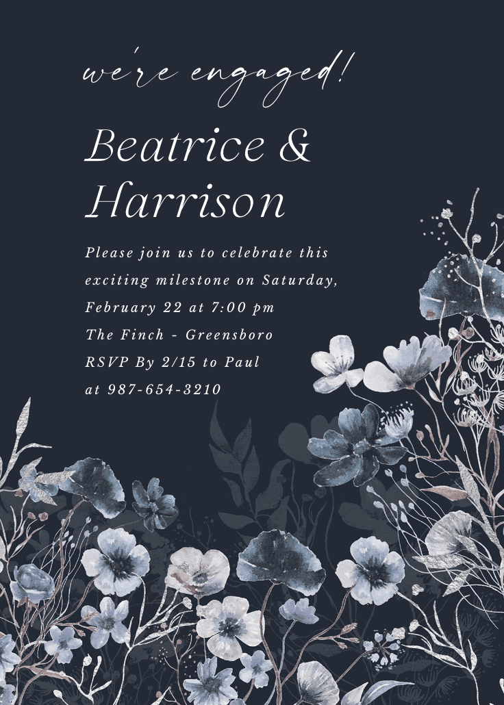 Blooming palette - engagement party invitation
