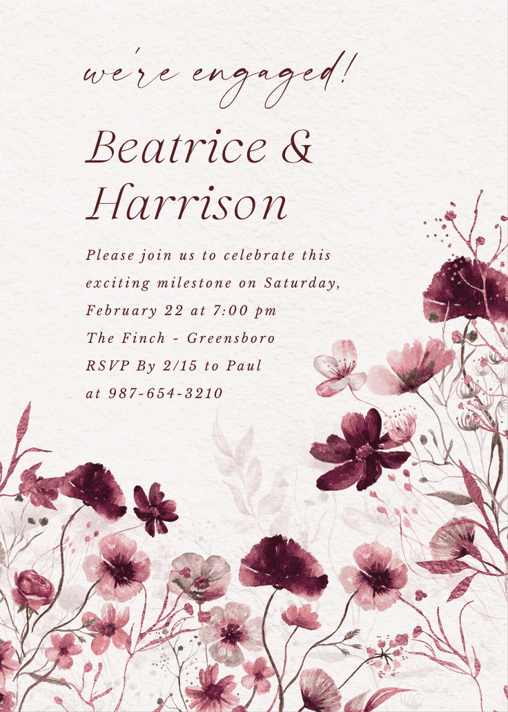 Blooming palette - engagement party invitation