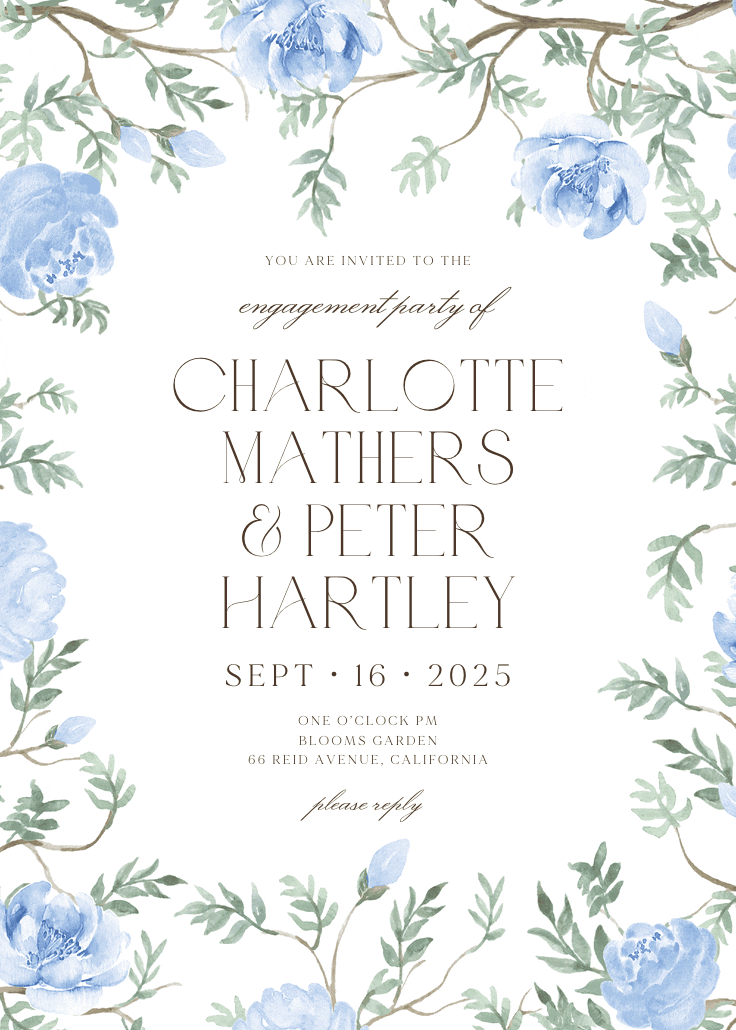 Blue union - engagement party invitation