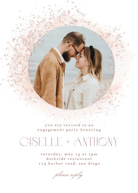 Blush gold spots - engagement party invitation