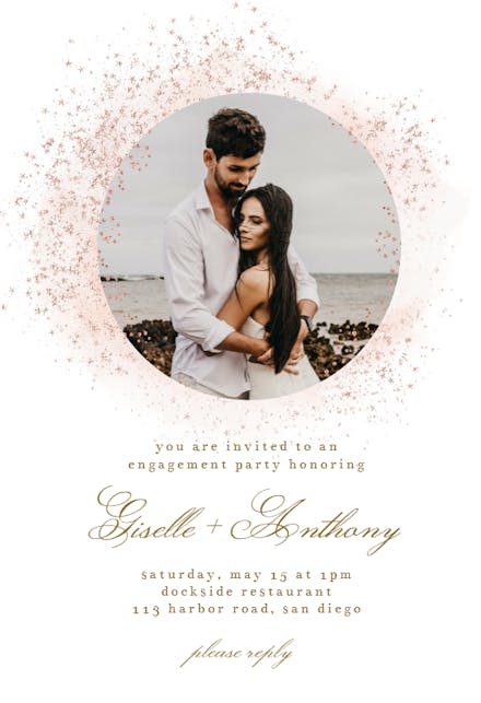 Blush Gold Spots - Engagement Party Invitation