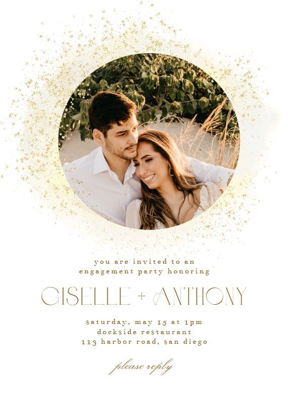 Blush gold spots - engagement party invitation