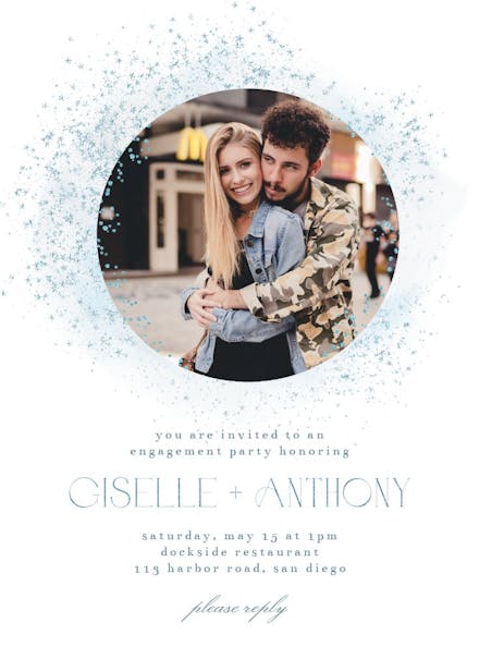 Blush gold spots - engagement party invitation