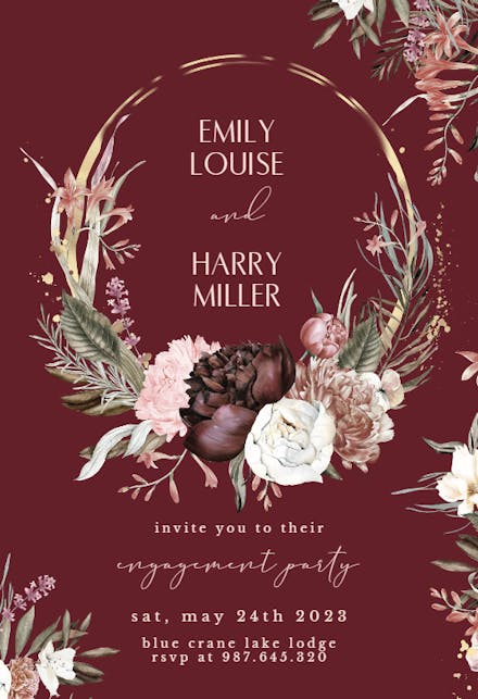 Boho Rose - Engagement Party Invitation
