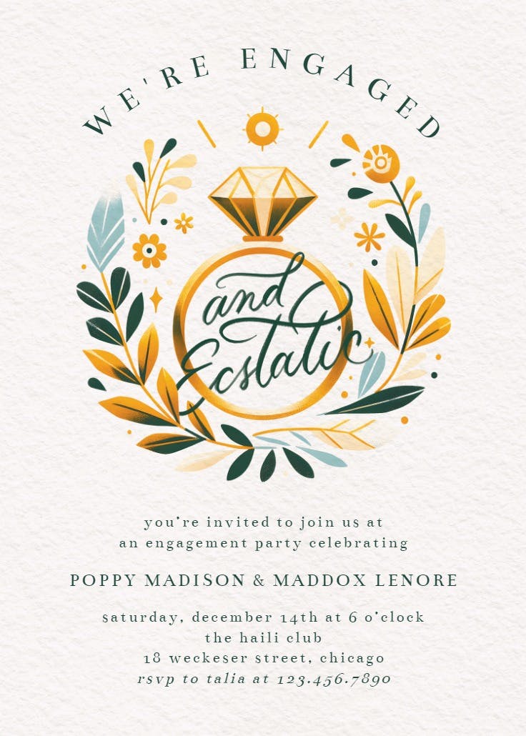 Bold ring - engagement party invitation