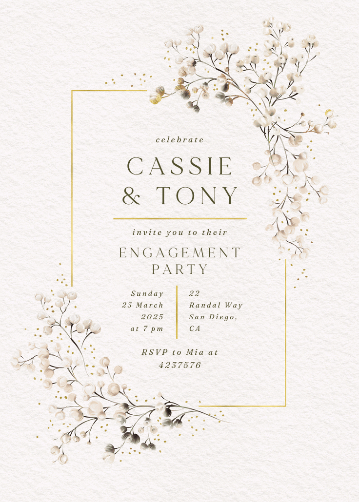 Breathless - engagement party invitation