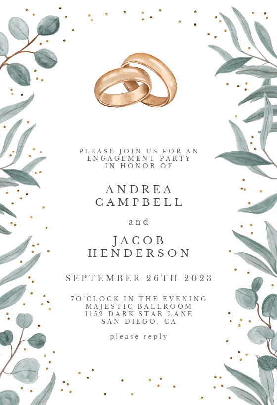 Love Birds on Beige Engagement Anniversary Wedding Invitations DL SAMPLE 