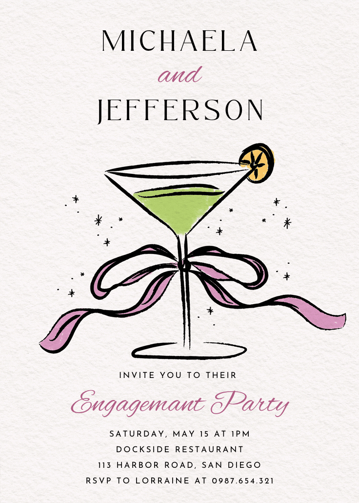 Bubbly worthy -  invitación para fiesta de compromiso