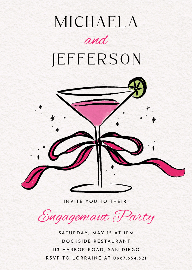 Bubbly worthy -  invitación para fiesta de compromiso