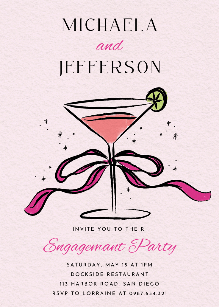 Bubbly worthy -  invitación para fiesta de compromiso