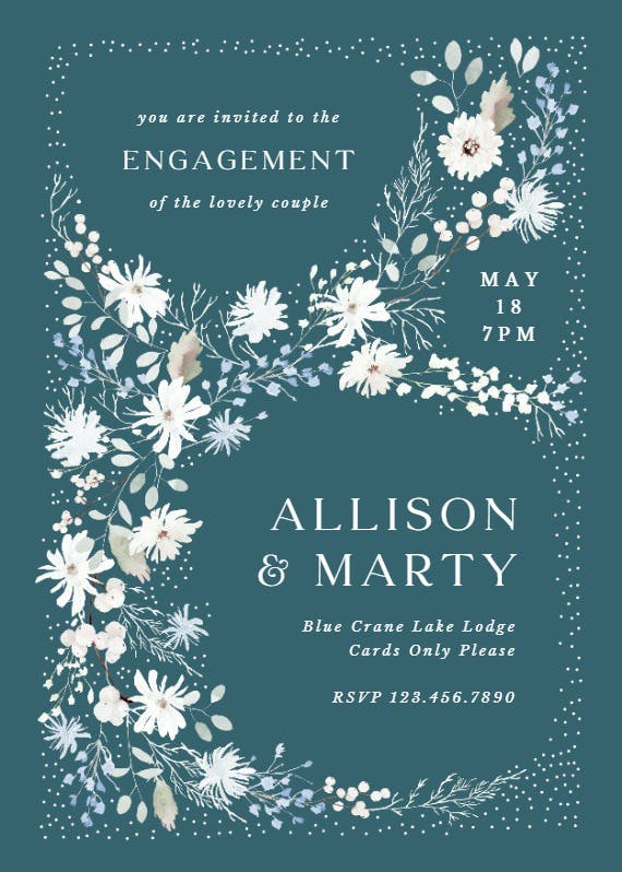 Budding memories - engagement party invitation