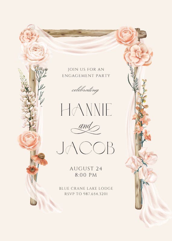 Carefree canopy - engagement party invitation