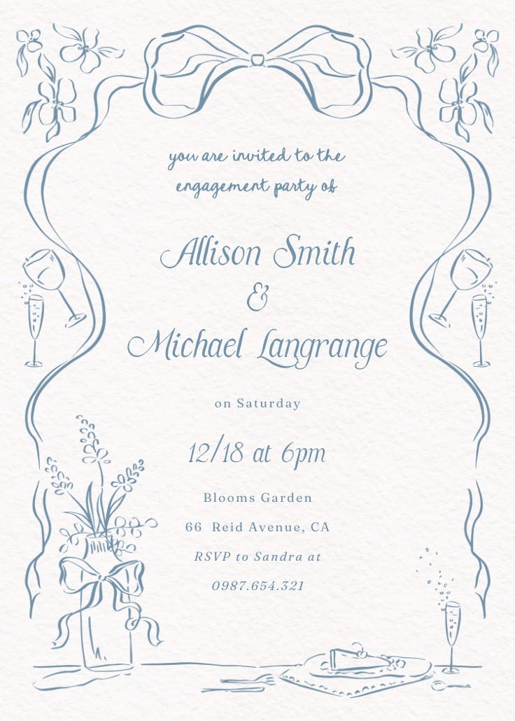 Casual comforts - engagement party invitation