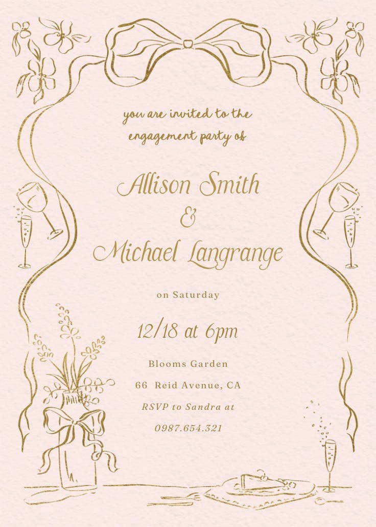 Casual comforts - engagement party invitation