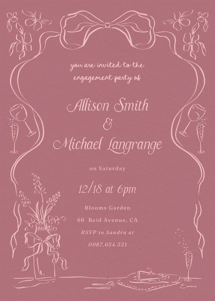 Casual comforts - engagement party invitation