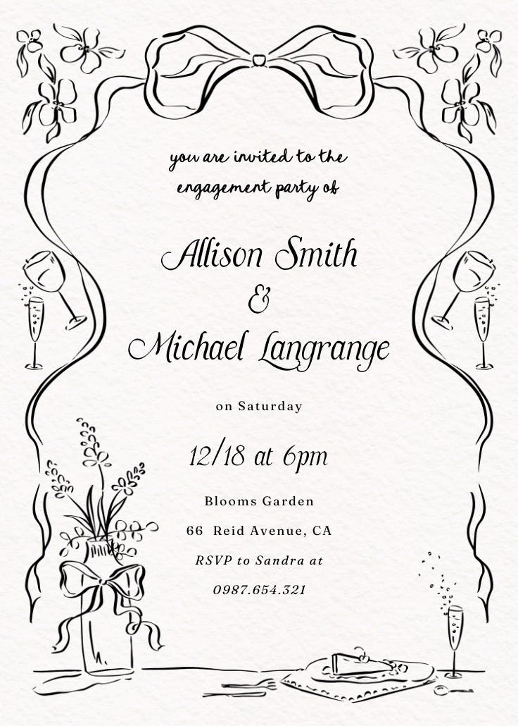 Casual comforts - engagement party invitation