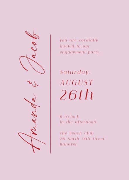 Charming union - engagement party invitation