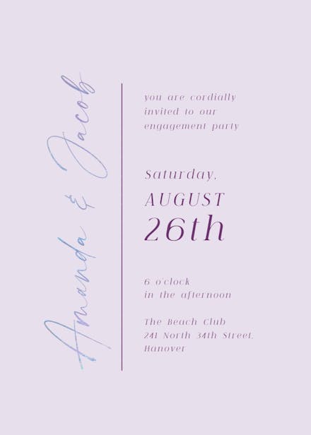 Charming union - engagement party invitation