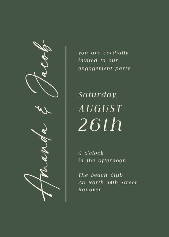 Charming union - engagement party invitation