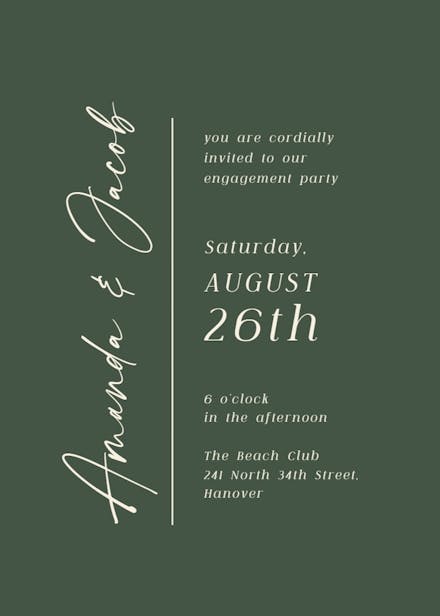 Charming union - engagement party invitation