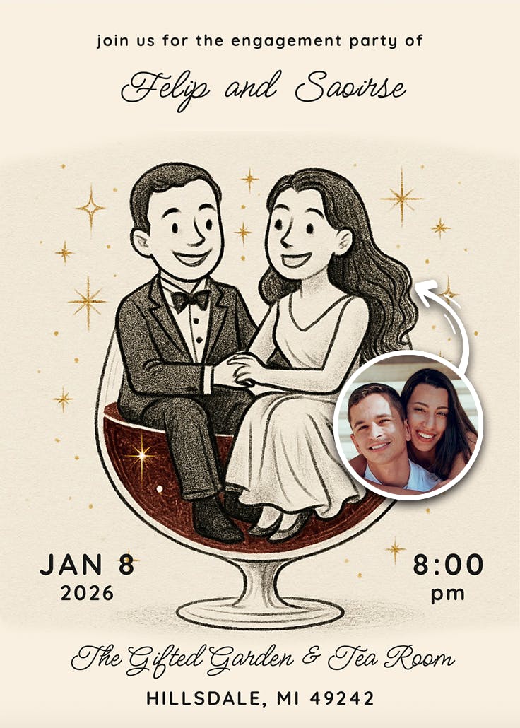 Cheers to forever -  invitación para fiesta de compromiso