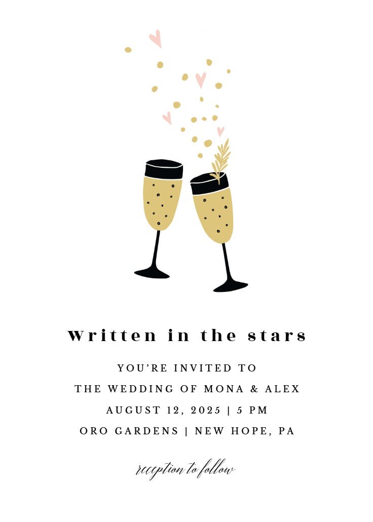 Cheers to us -  invitación para fiesta de compromiso