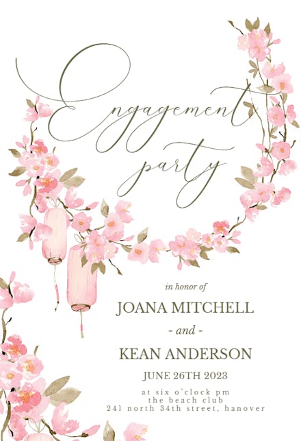 Cherry Blossom - Engagement Party Invitation