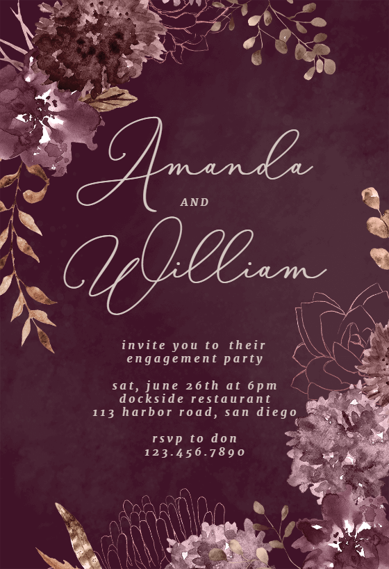 Chocolate Flowers - Engagement Party Invitation Template | Greetings Island