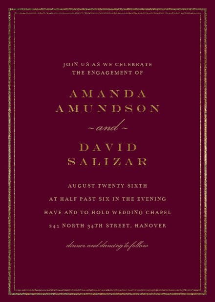 Classy engagement - engagement party invitation
