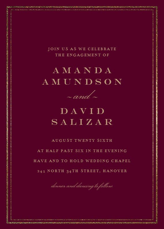 Classy engagement - engagement party invitation