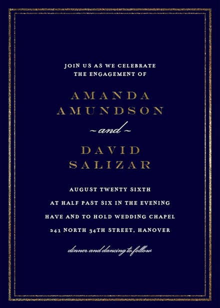 Classy engagement - engagement party invitation
