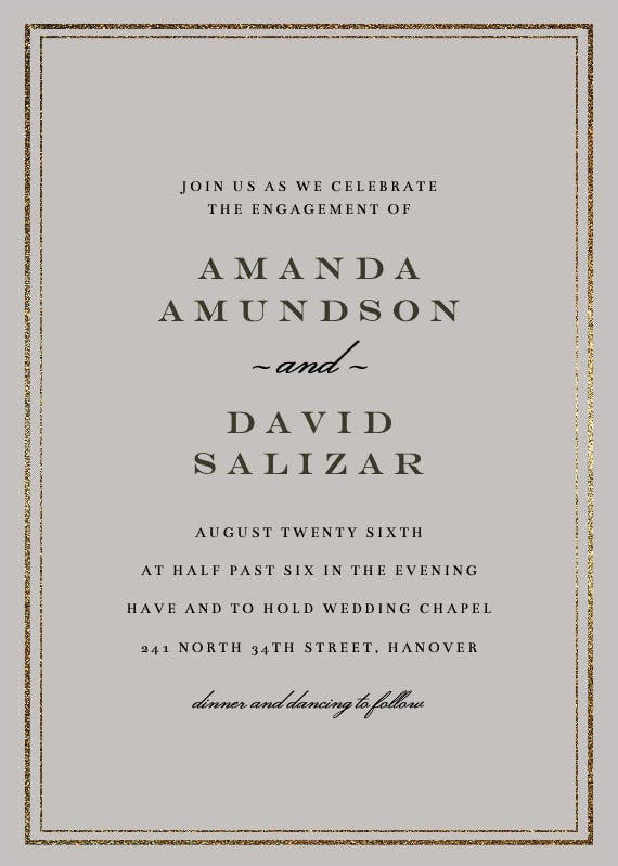 Classy engagement - engagement party invitation