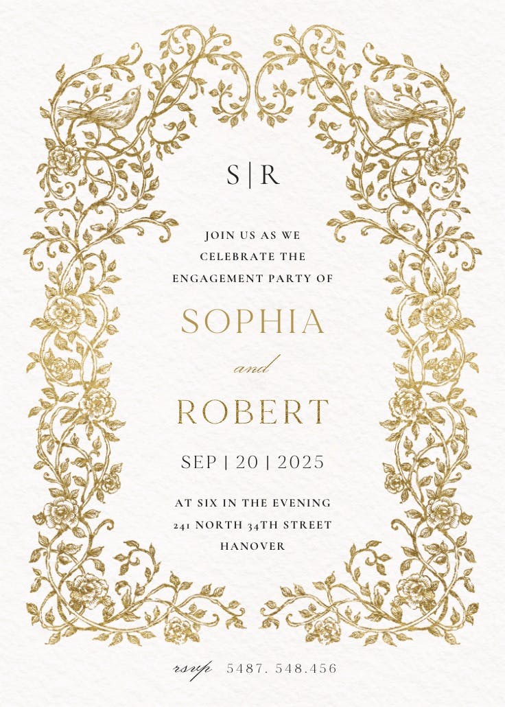 Climbing vines - engagement party invitation