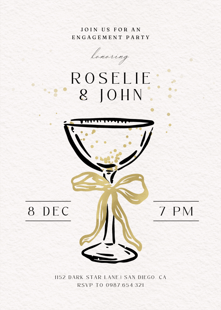 Cocktails call - engagement party invitation