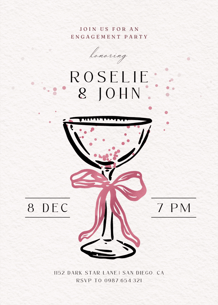 Cocktails call - engagement party invitation